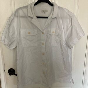 White XL Madewell Button Up Shirt - 100% Cotton - Collard